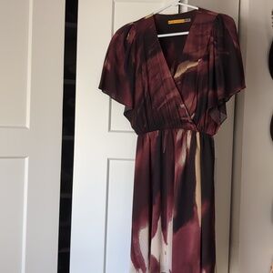 Alice + Olivia Wrap Style Short Silk Dress